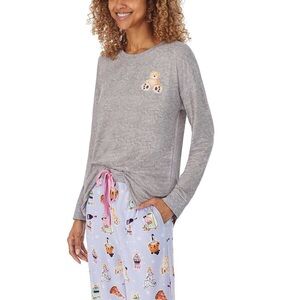 Jane and Bleecker Gray Pajama Top With Bear Patch